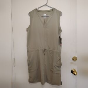 ZeroXposur Sleeveless Active Dress UPF 50+ Green Clay Size M